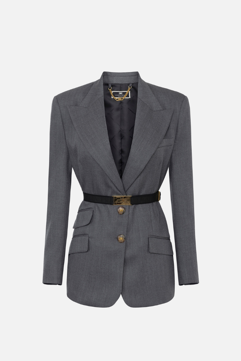 Blazer com cinto Elisabetta Franchi